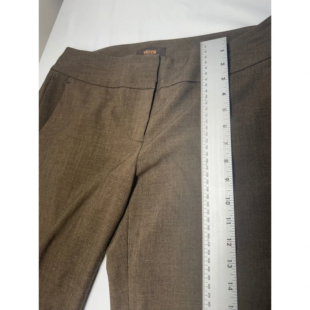 Victor Victor Alfaro Brown Wide Leg Dress Pants Trouser Size 10 Business Formal